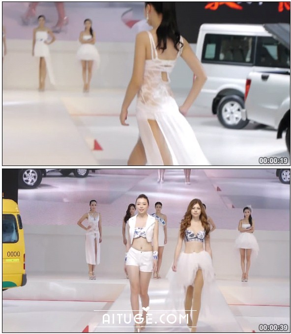 2013广州车展Ford白衣美女车模 [MP4/72MB]