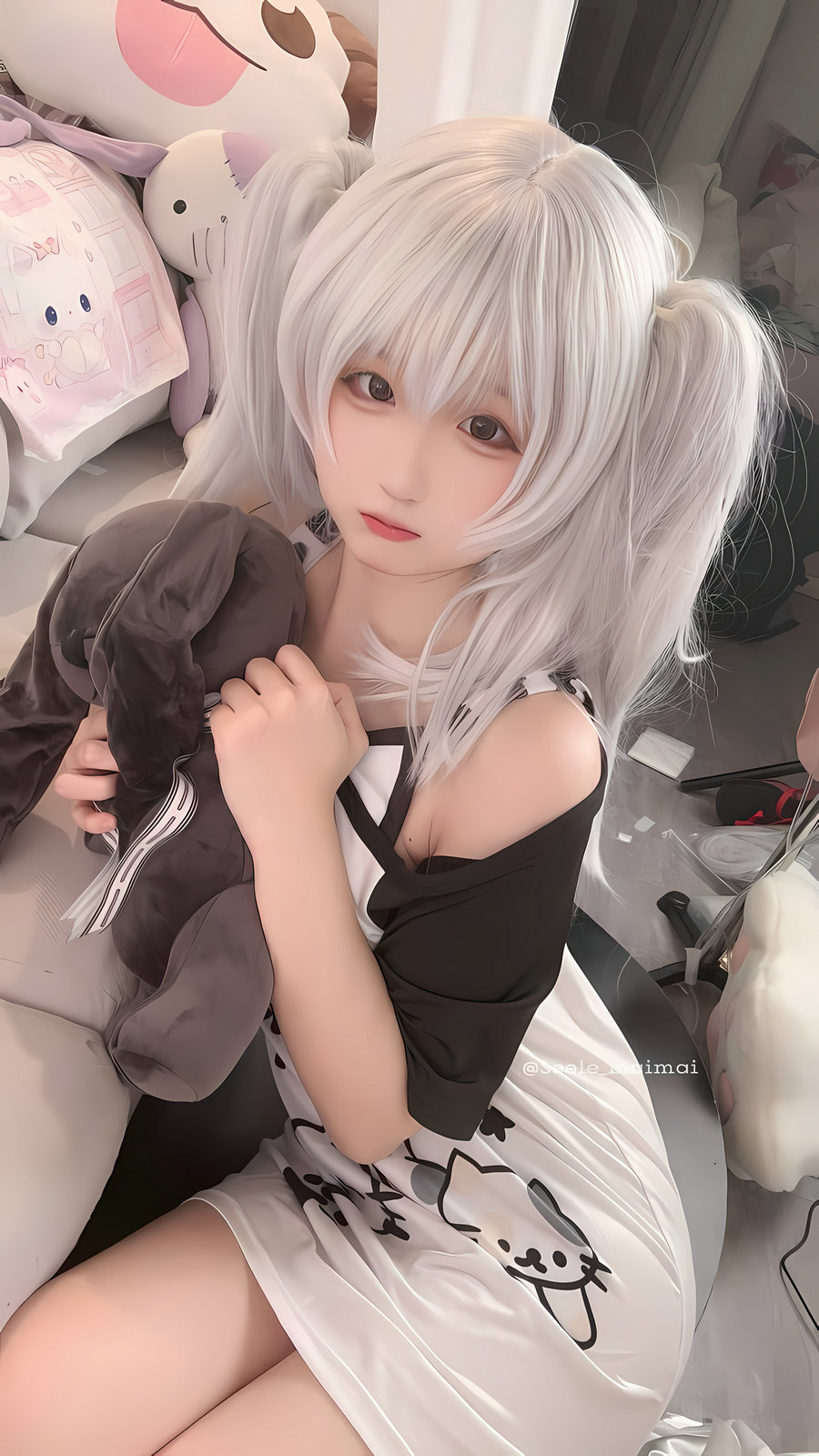 Seele麦麦 - 白色双马尾 [16P-77MB]